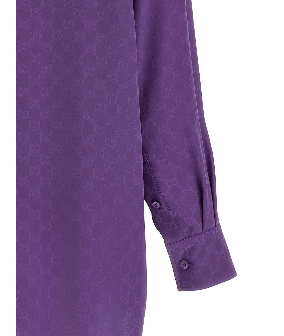 GUCCI Фиолетовая шелковая блузы, фото 4