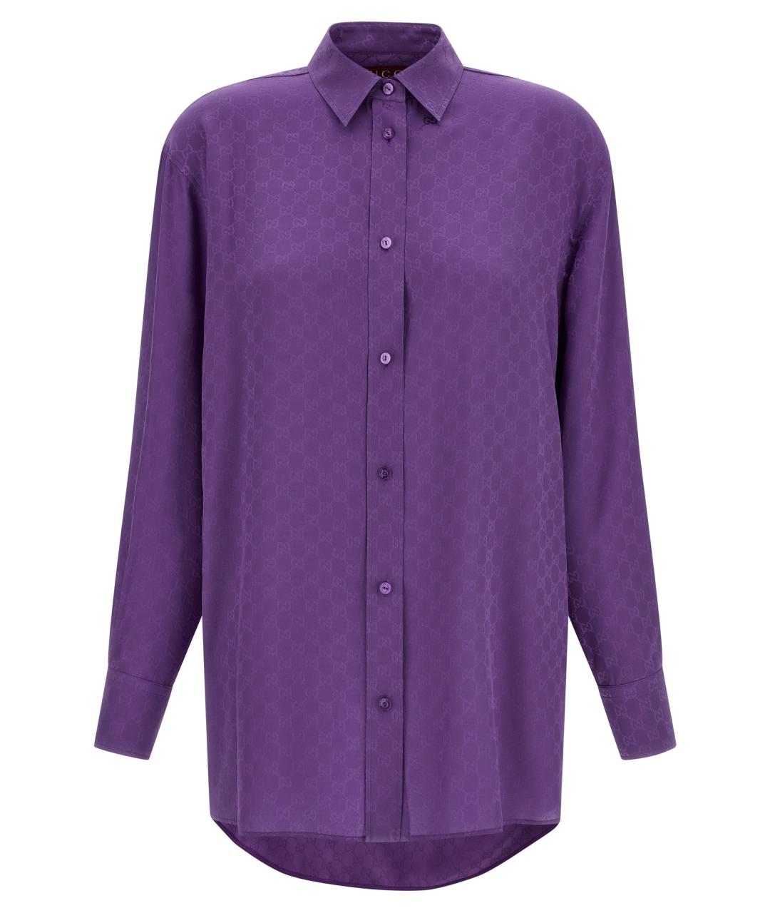 GUCCI Фиолетовая шелковая блузы, фото 1