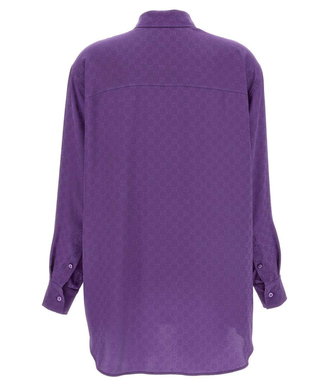 GUCCI Фиолетовая шелковая блузы, фото 2