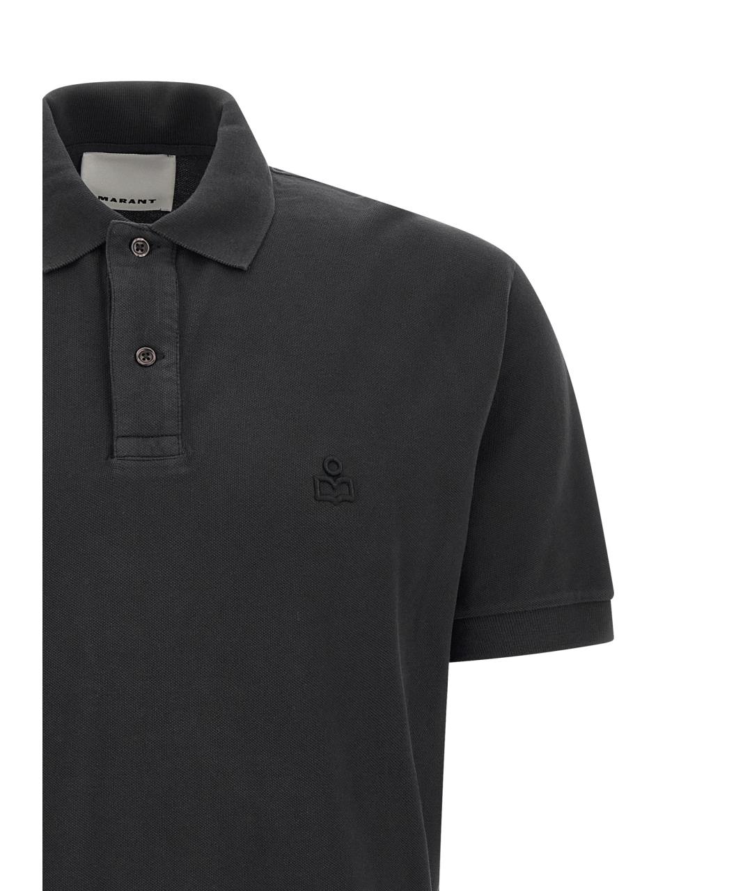 ISABEL MARANT Черное хлопковое поло с коротким рукавом, фото 3