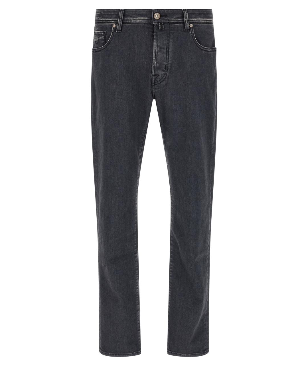 JACOB COHEN Серые хлопковые прямые джинсы, фото 1