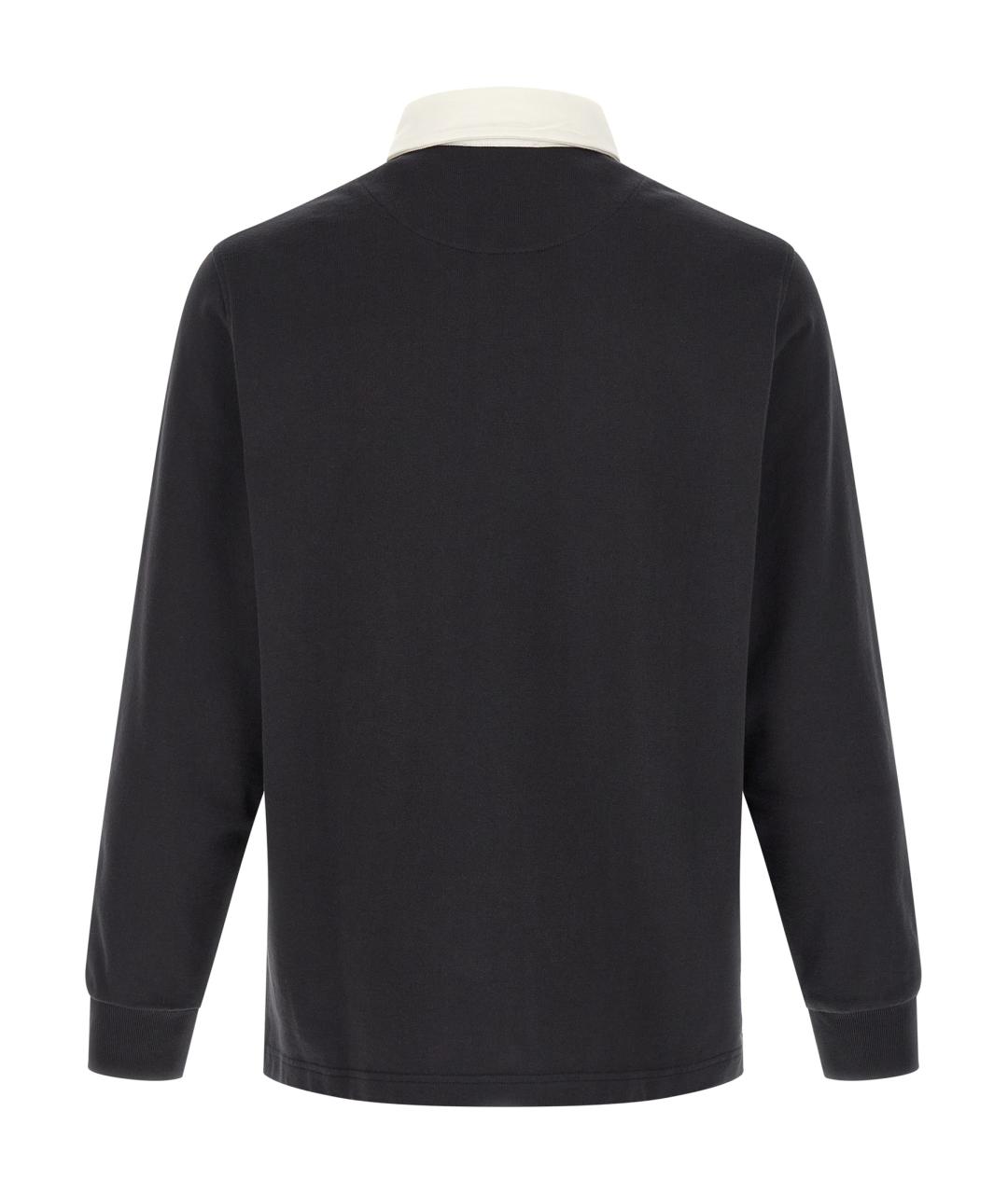 J.W.ANDERSON Черное хлопковое поло с длинным рукавом, фото 2