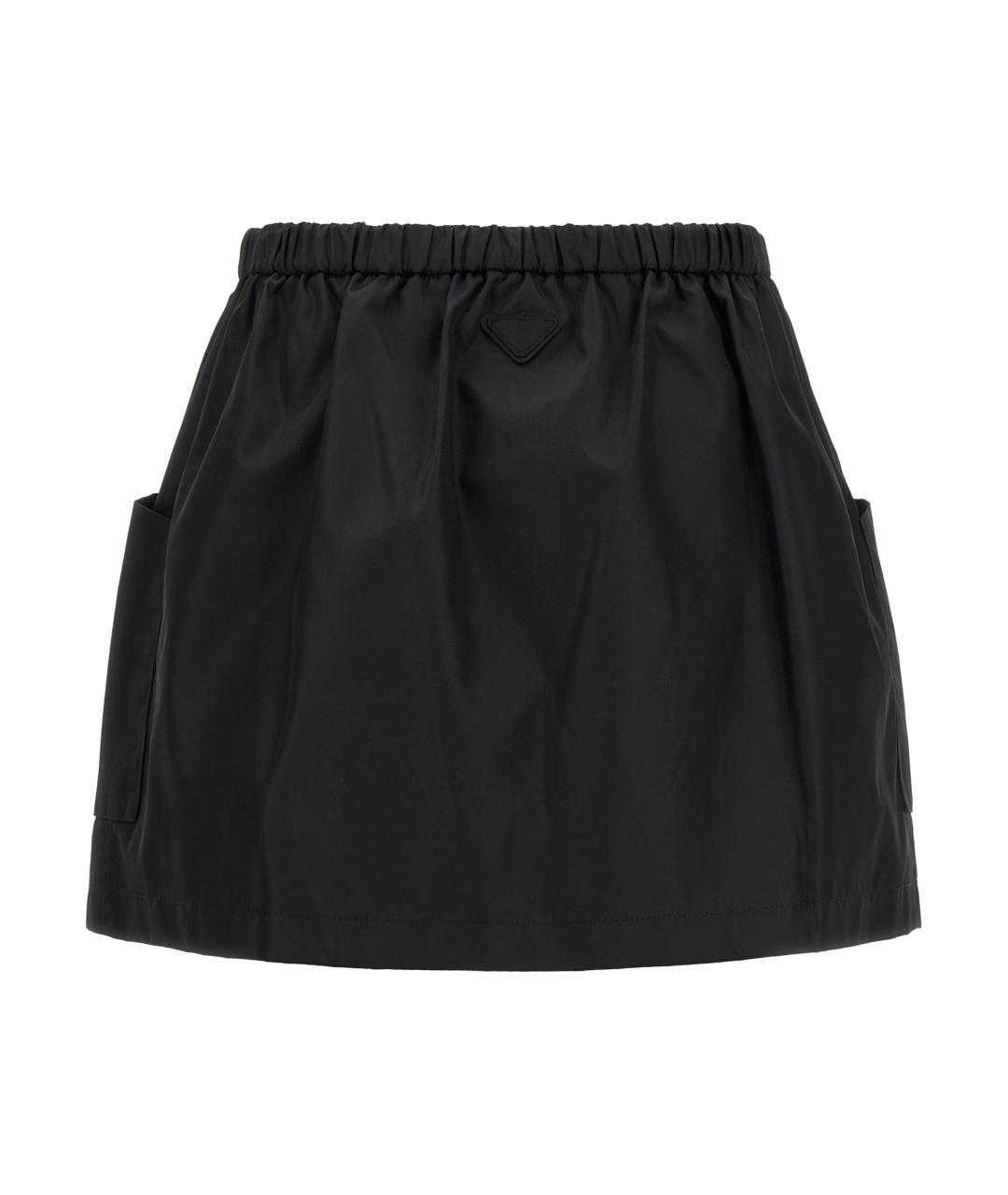 PRADA Черная полиамидовая юбка мини, фото 2