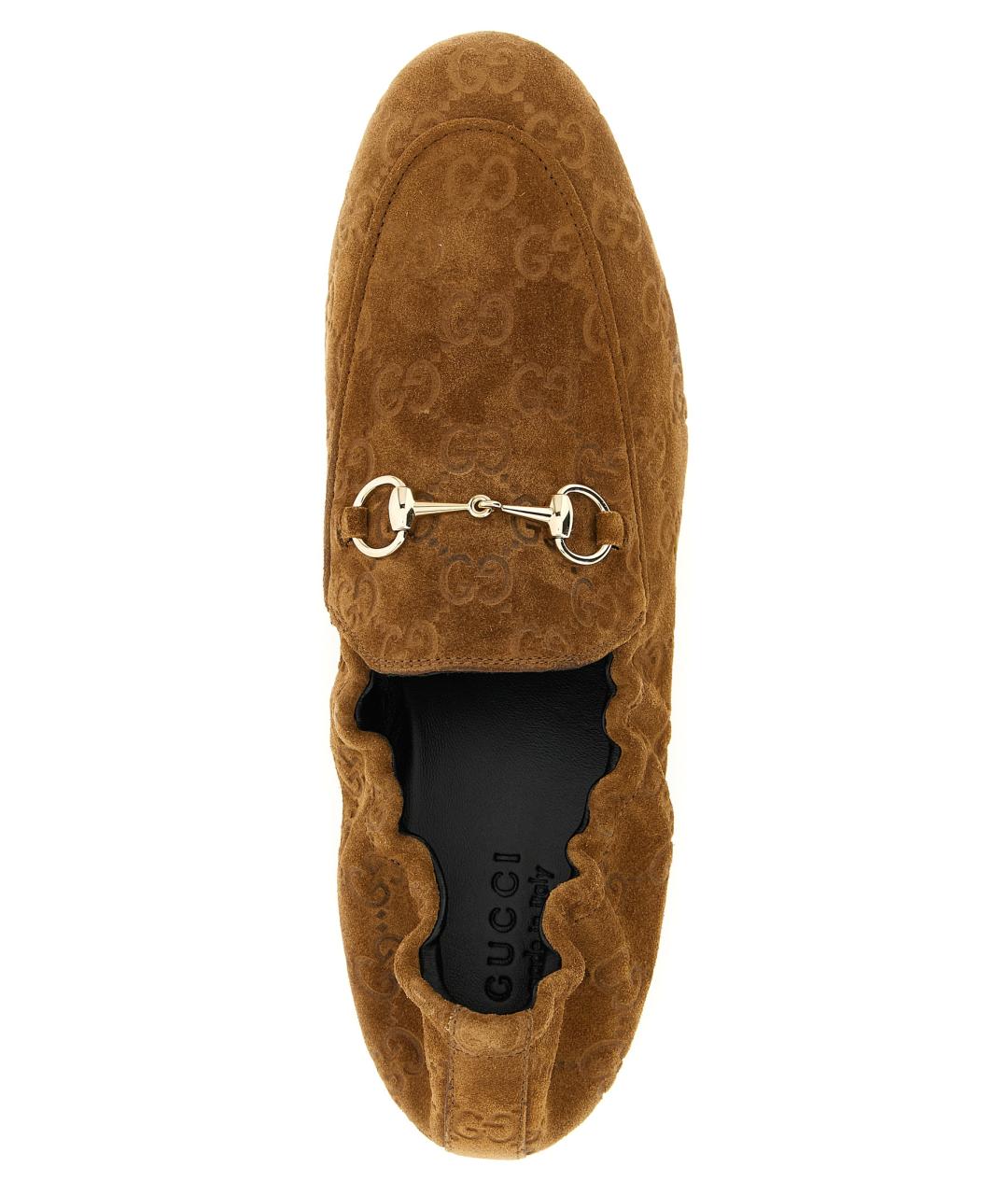 GUCCI Коричневые кожаные лоферы, фото 4