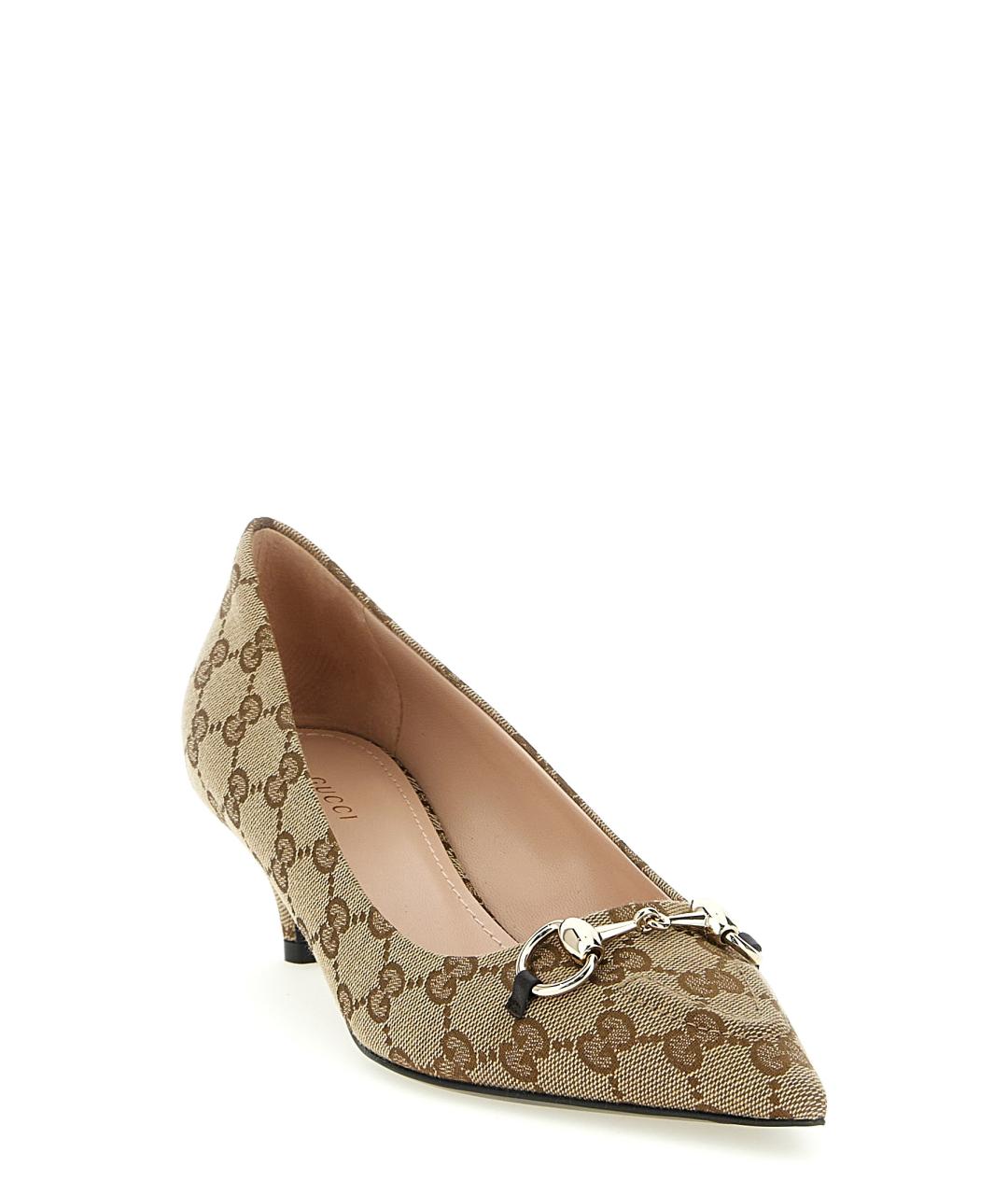 GUCCI Бежевые текстильные туфли, фото 2