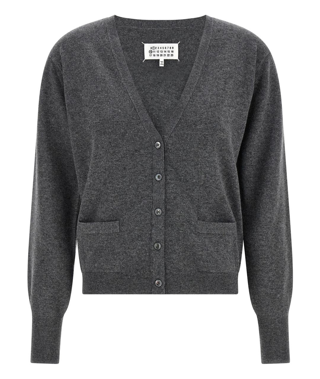 MAISON MARGIELA Серый шерстяной кардиган, фото 1