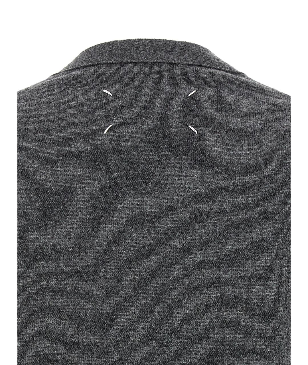 MAISON MARGIELA Серый шерстяной кардиган, фото 4