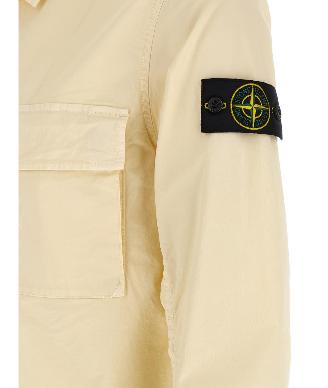 STONE ISLAND Бежевая хлопковая куртка, фото 4