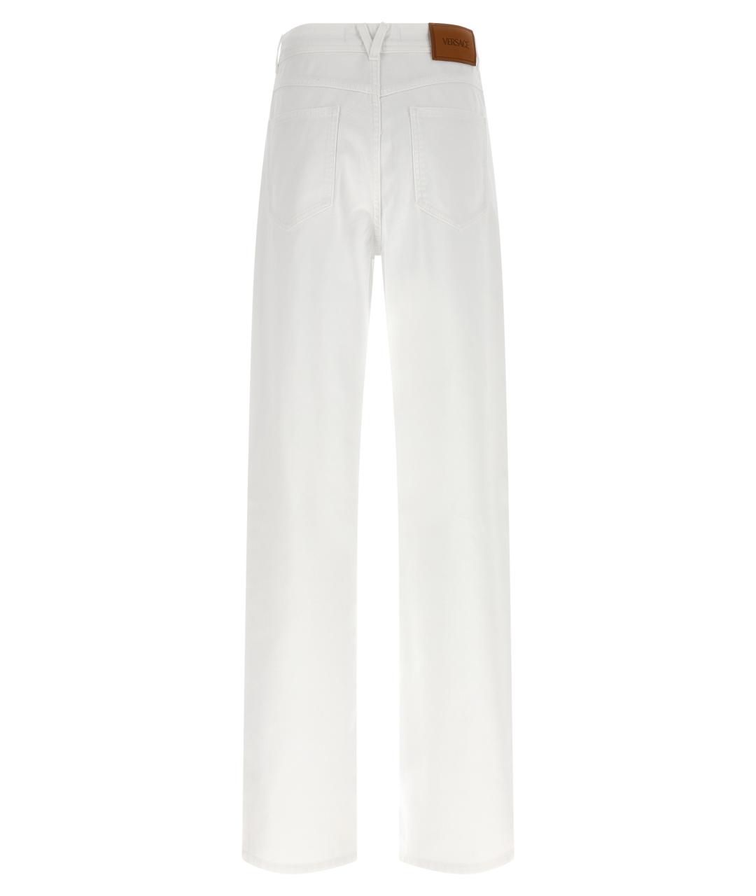 VERSACE Белые хлопковые прямые джинсы, фото 2