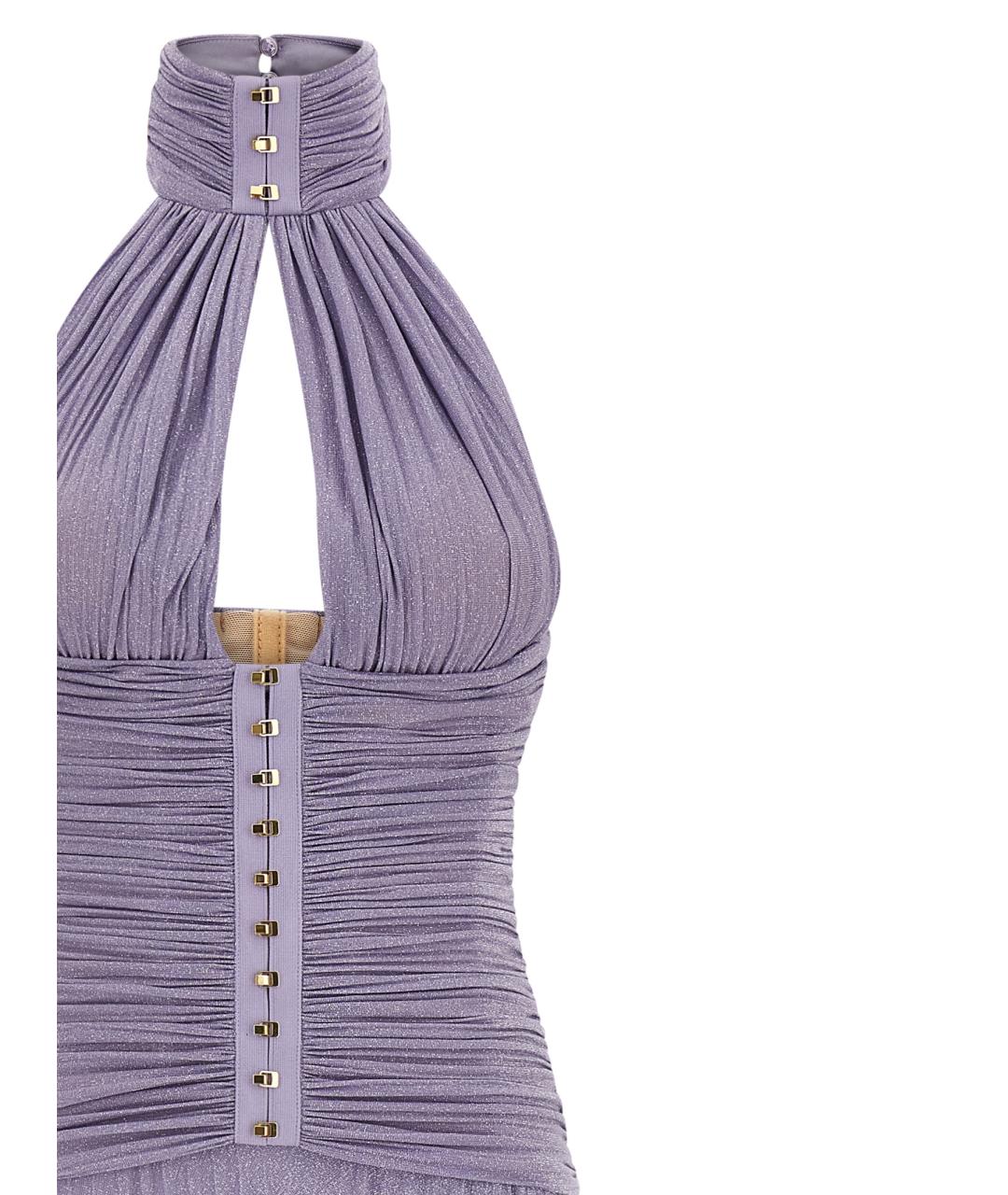 ELISABETTA FRANCHI Фиолетовое вискозное вечернее платье, фото 3