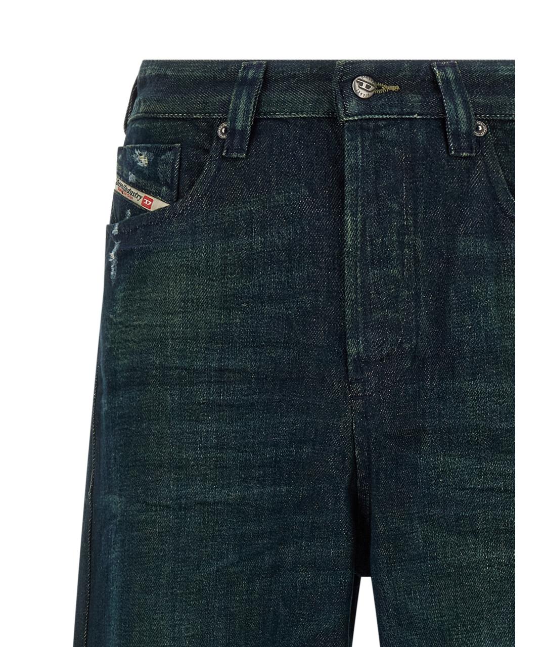 DIESEL Синие хлопковые прямые джинсы, фото 3