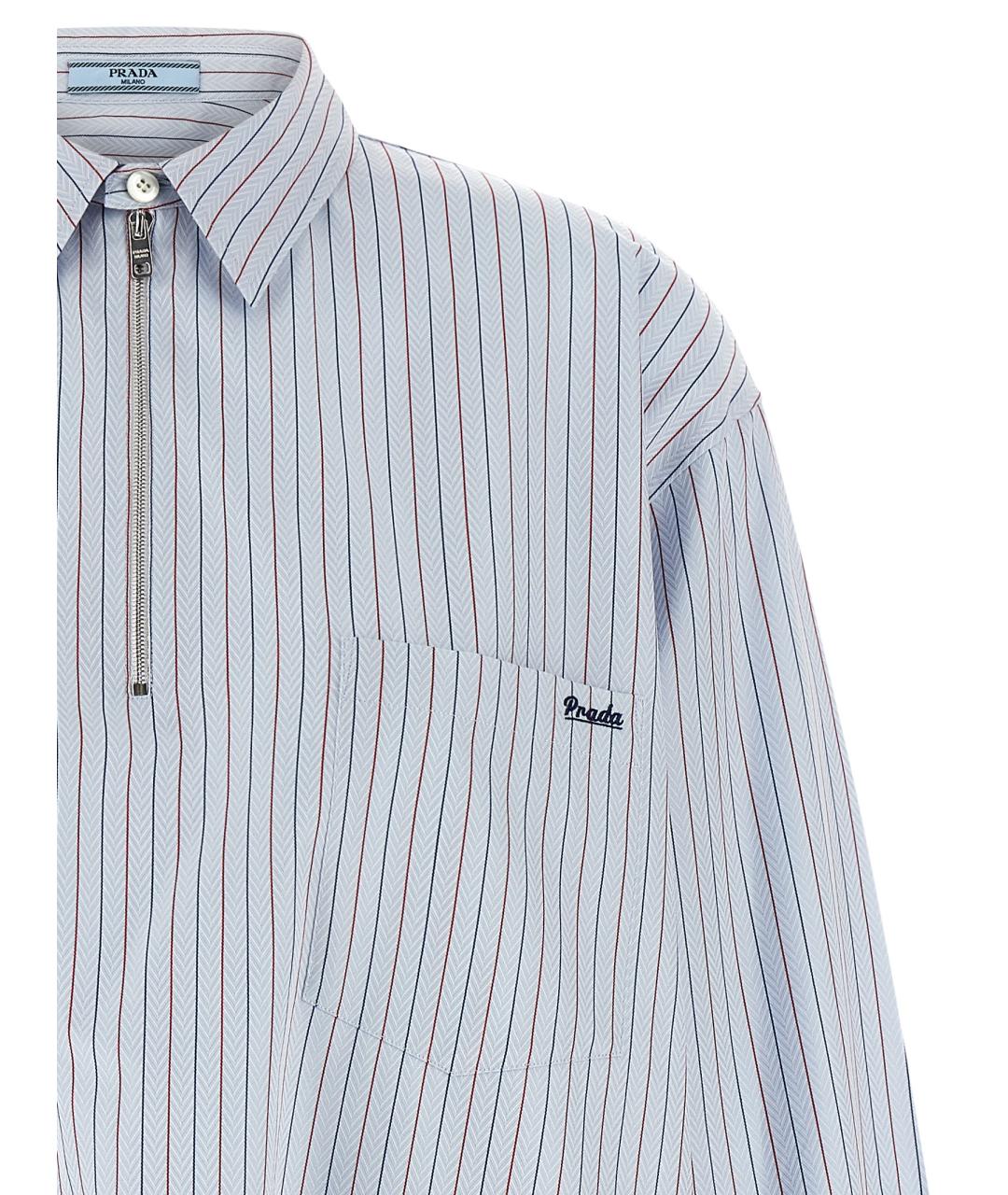 PRADA Голубая хлопковая блузы, фото 3