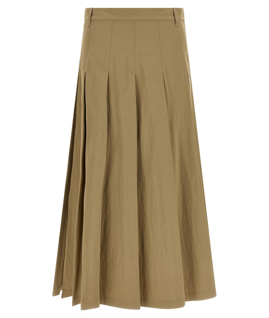 WEEKEND MAX MARA Бежевая хлопковая юбка миди, фото 1