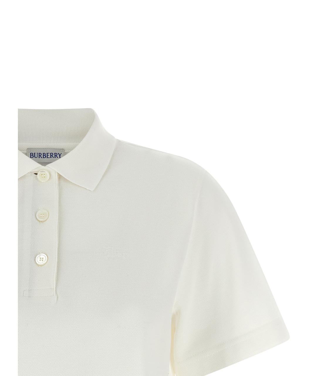 BURBERRY Белая хлопковая футболка, фото 3