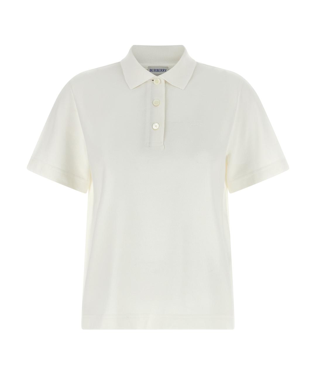 BURBERRY Белая хлопковая футболка, фото 1