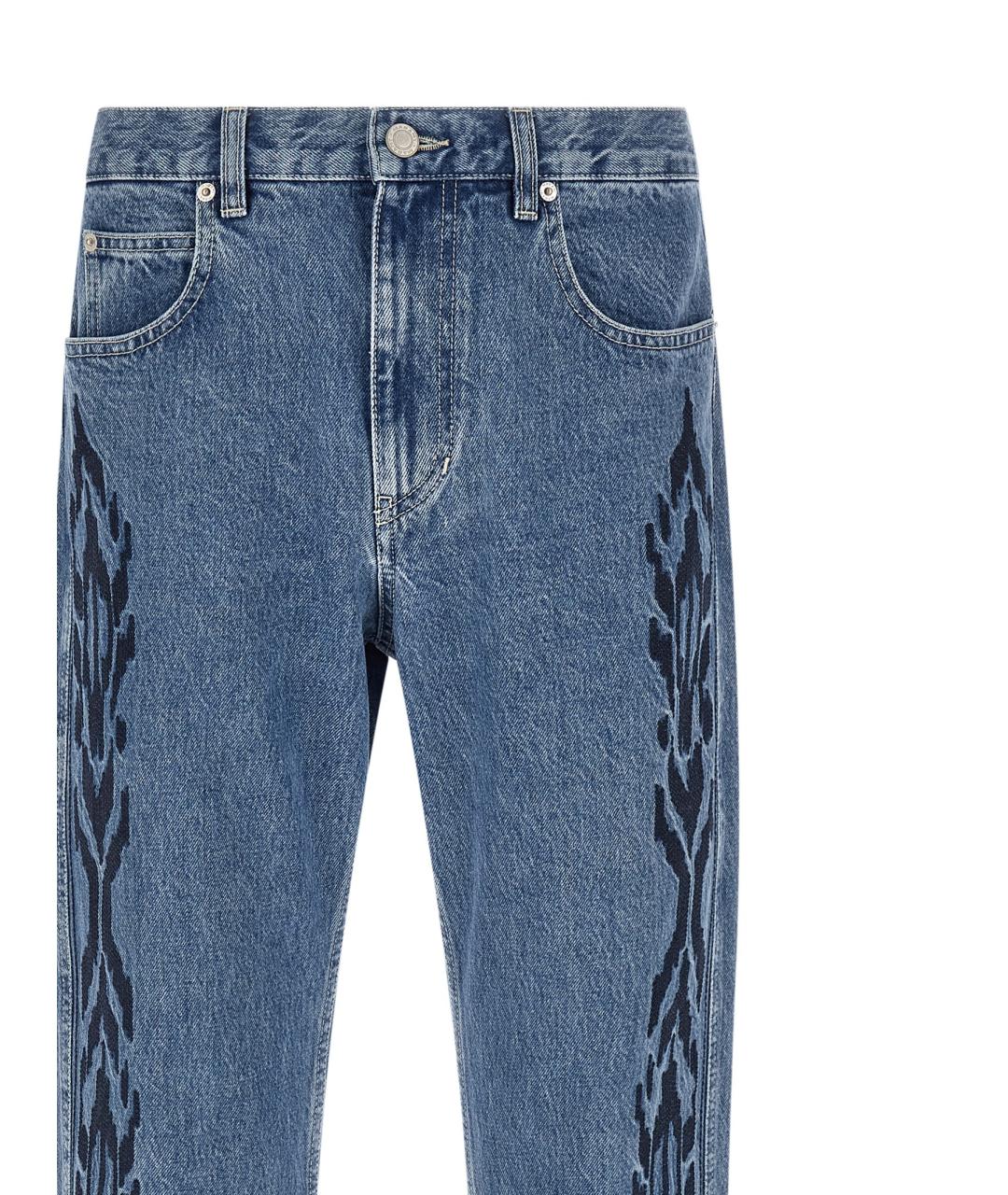 ISABEL MARANT Синие хлопковые прямые джинсы, фото 4