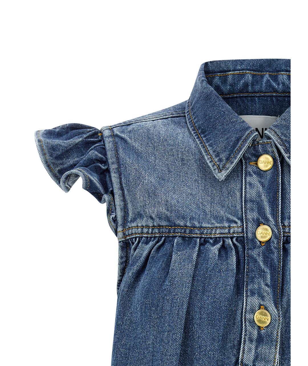 GANNI Синяя деним майка, фото 3