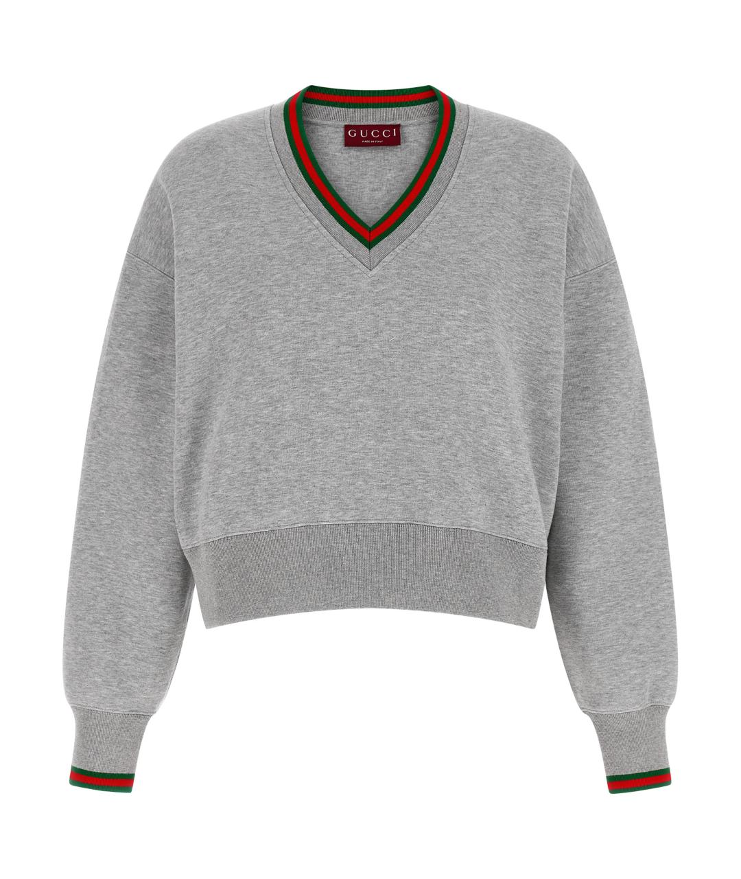 GUCCI Серый хлопковый джемпер / свитер, фото 1