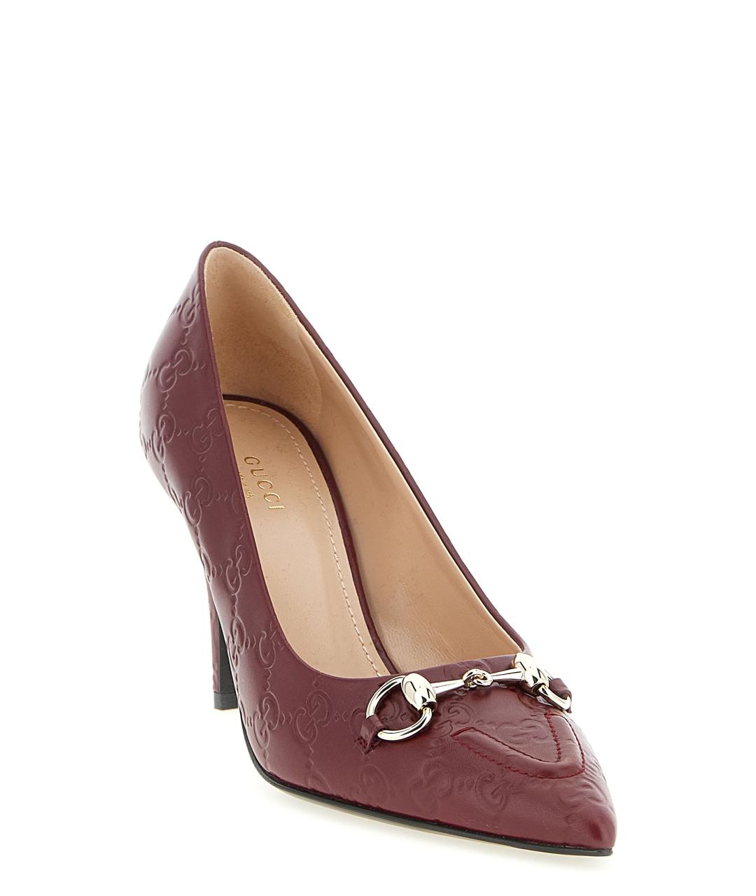 GUCCI Красные кожаные туфли, фото 2