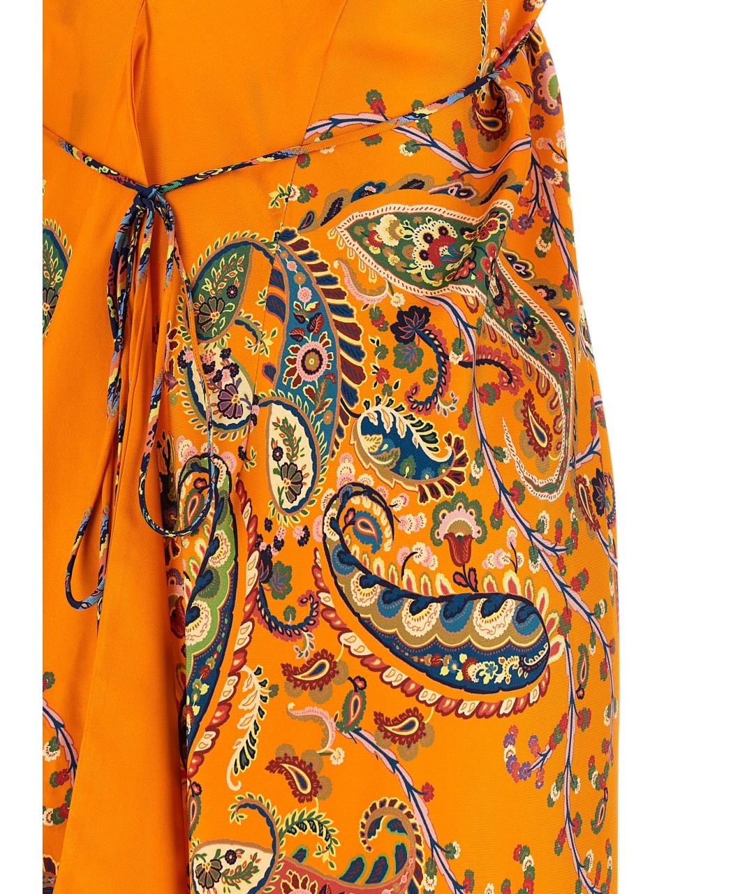 ETRO Оранжевое шелковое платье, фото 4