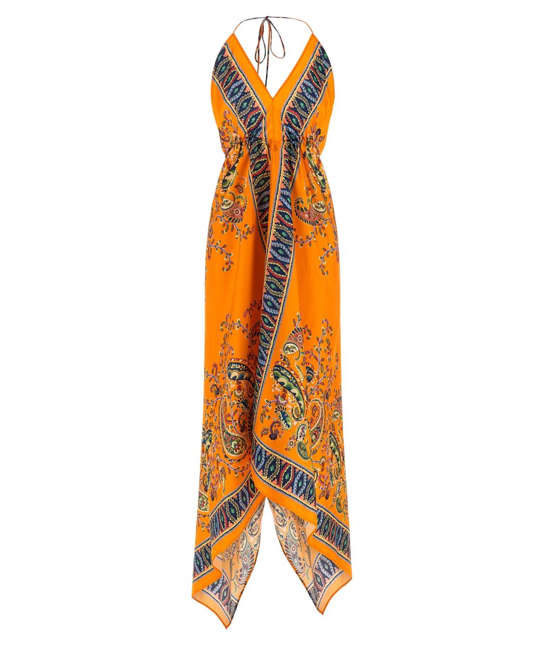 ETRO Оранжевое шелковое платье, фото 1