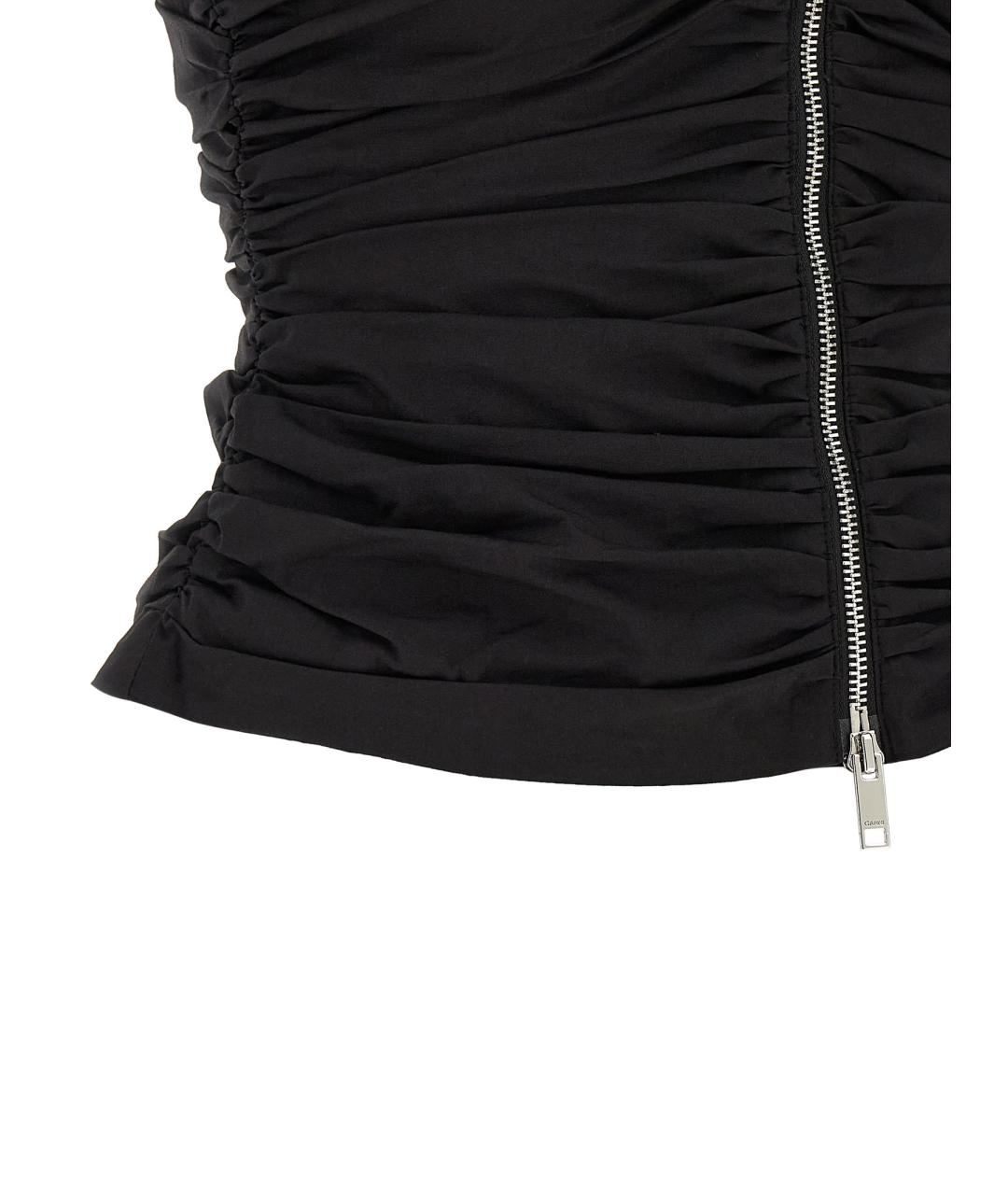 GANNI Черная хлопковая майка, фото 4