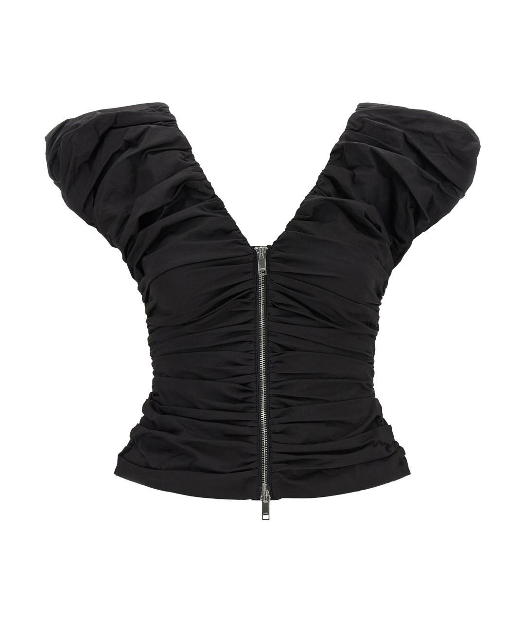 GANNI Черная хлопковая майка, фото 1