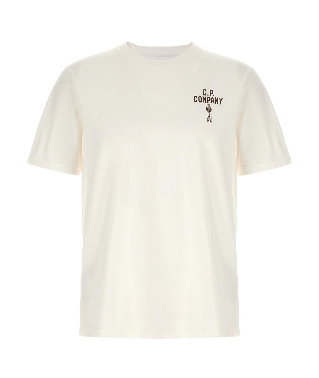 CP COMPANY Белая хлопковая футболка, фото 1