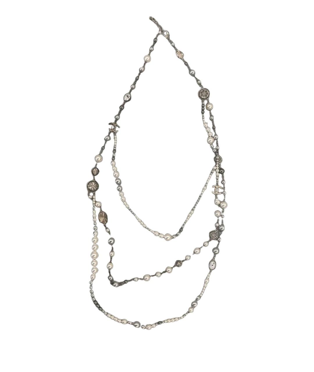 CHANEL Серое жемчужное колье, фото 1