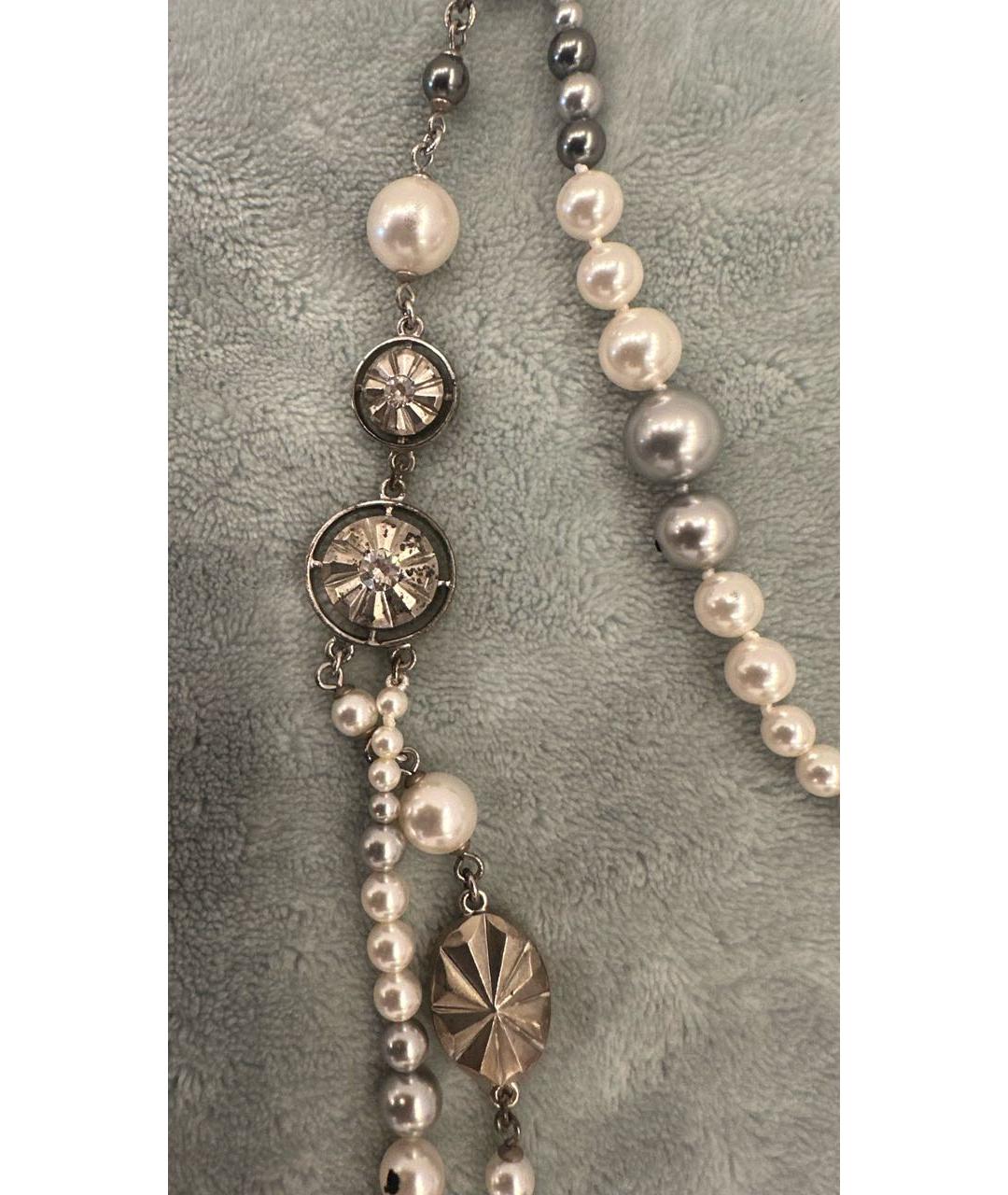 CHANEL Серое жемчужное колье, фото 6