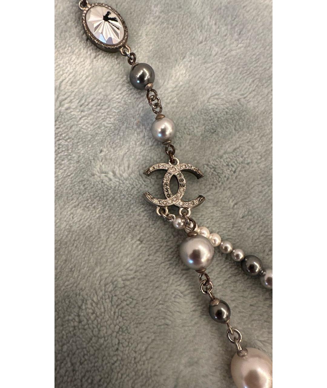 CHANEL Серое жемчужное колье, фото 4