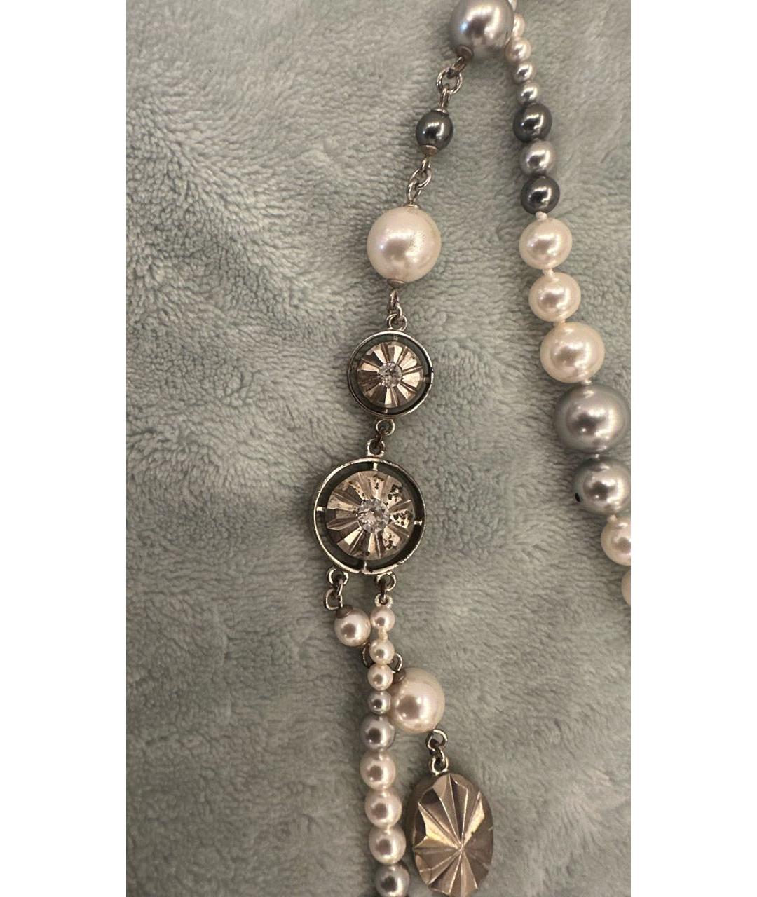 CHANEL Серое жемчужное колье, фото 5