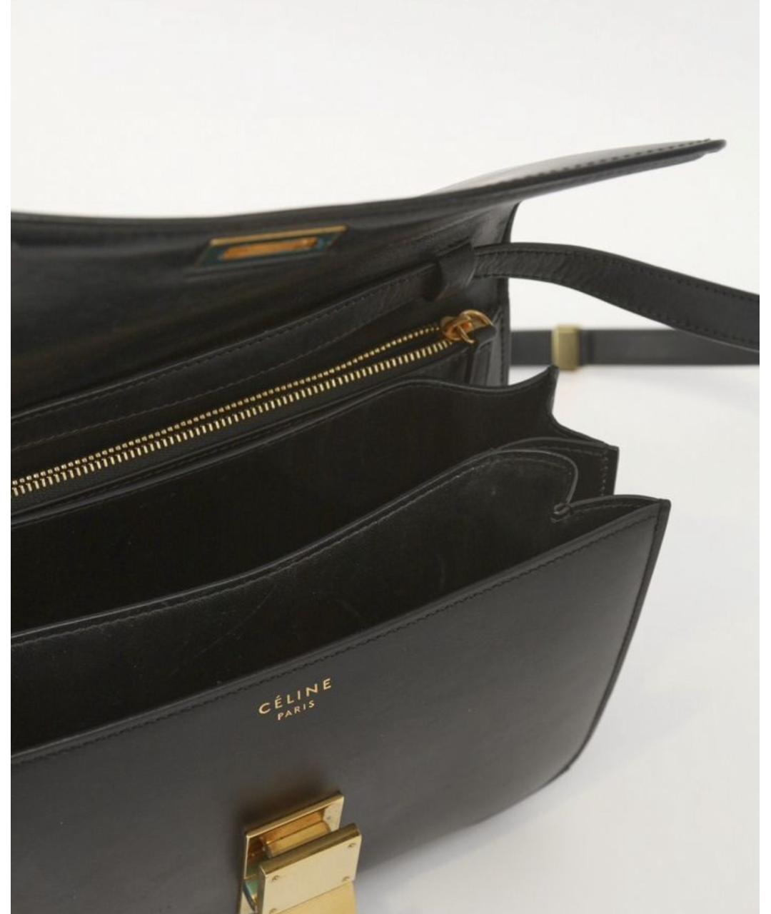 CELINE Черная кожаная сумка через плечо, фото 6