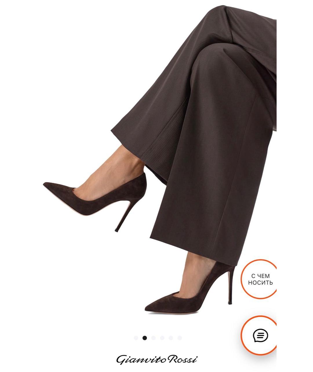 GIANVITO ROSSI Коричневые замшевые туфли, фото 8