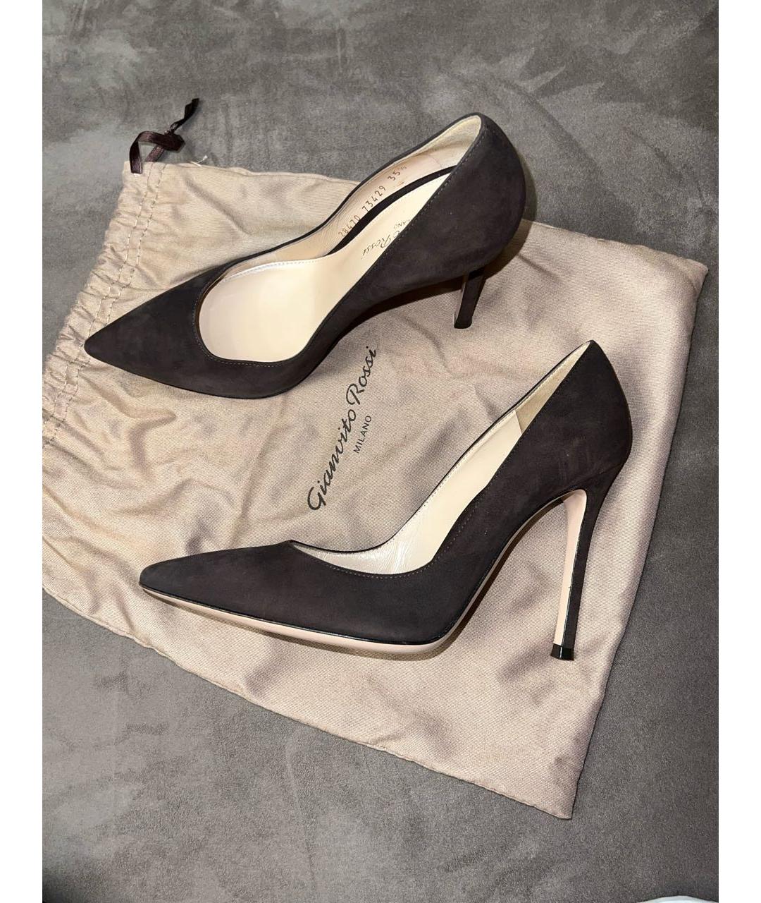 GIANVITO ROSSI Коричневые замшевые туфли, фото 5