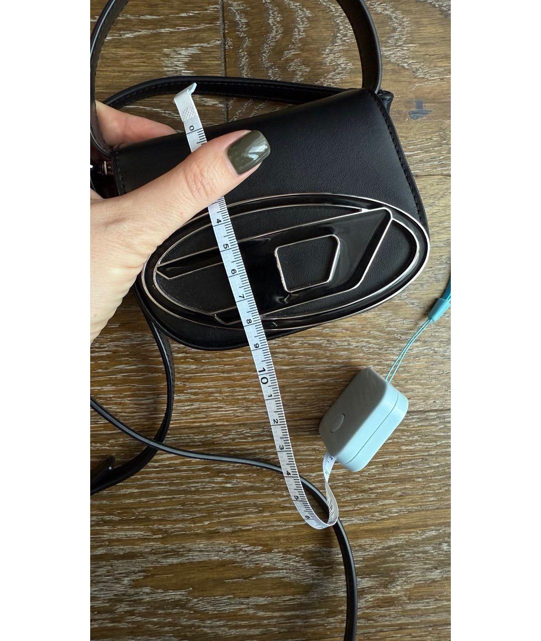 DIESEL Черная кожаная сумка через плечо, фото 8