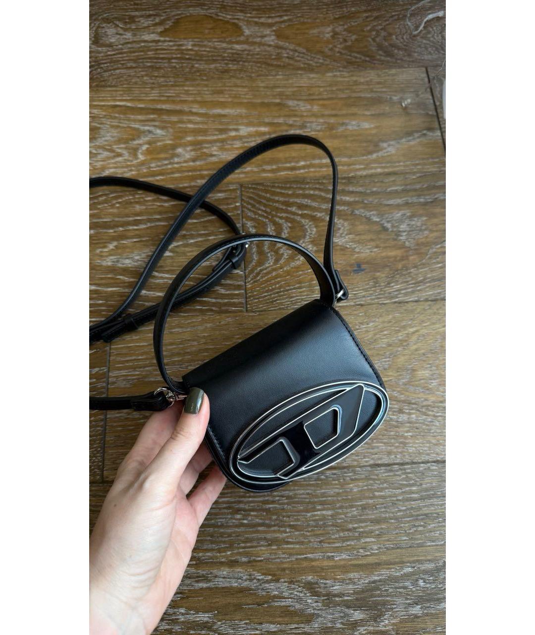 DIESEL Черная кожаная сумка через плечо, фото 9