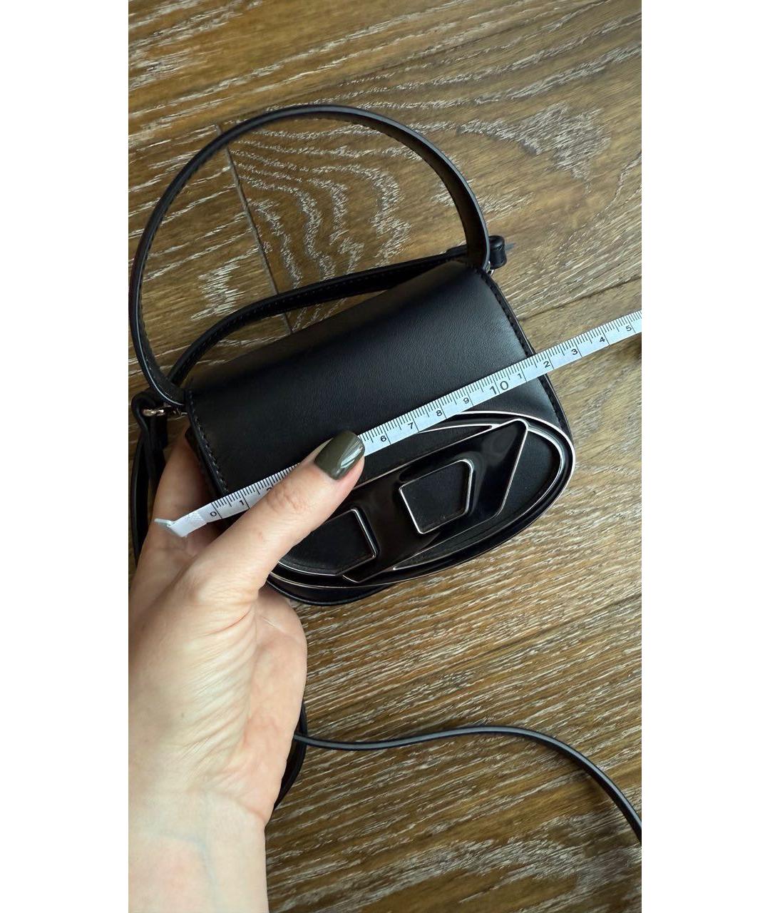 DIESEL Черная кожаная сумка через плечо, фото 6