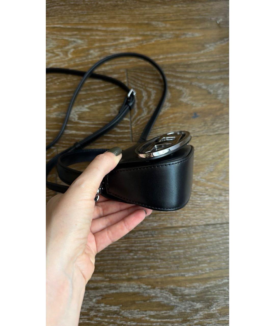 DIESEL Черная кожаная сумка через плечо, фото 2