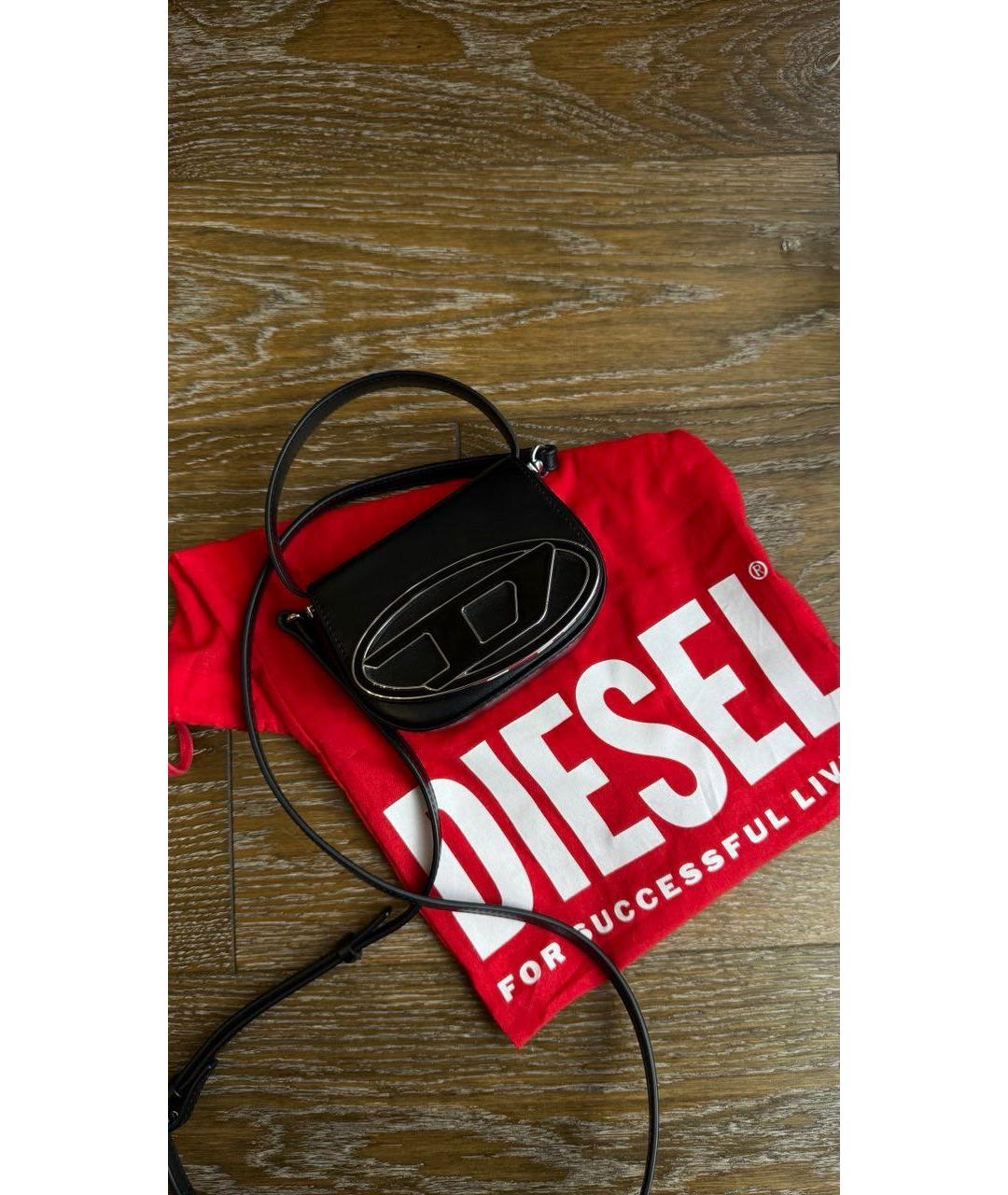 DIESEL Черная кожаная сумка через плечо, фото 5