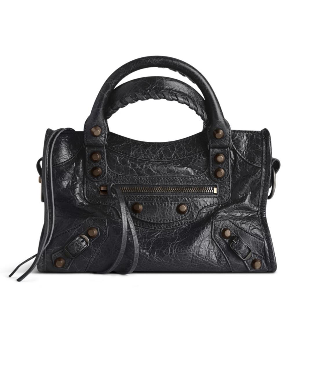 BALENCIAGA Черная кожаная сумка через плечо, фото 1