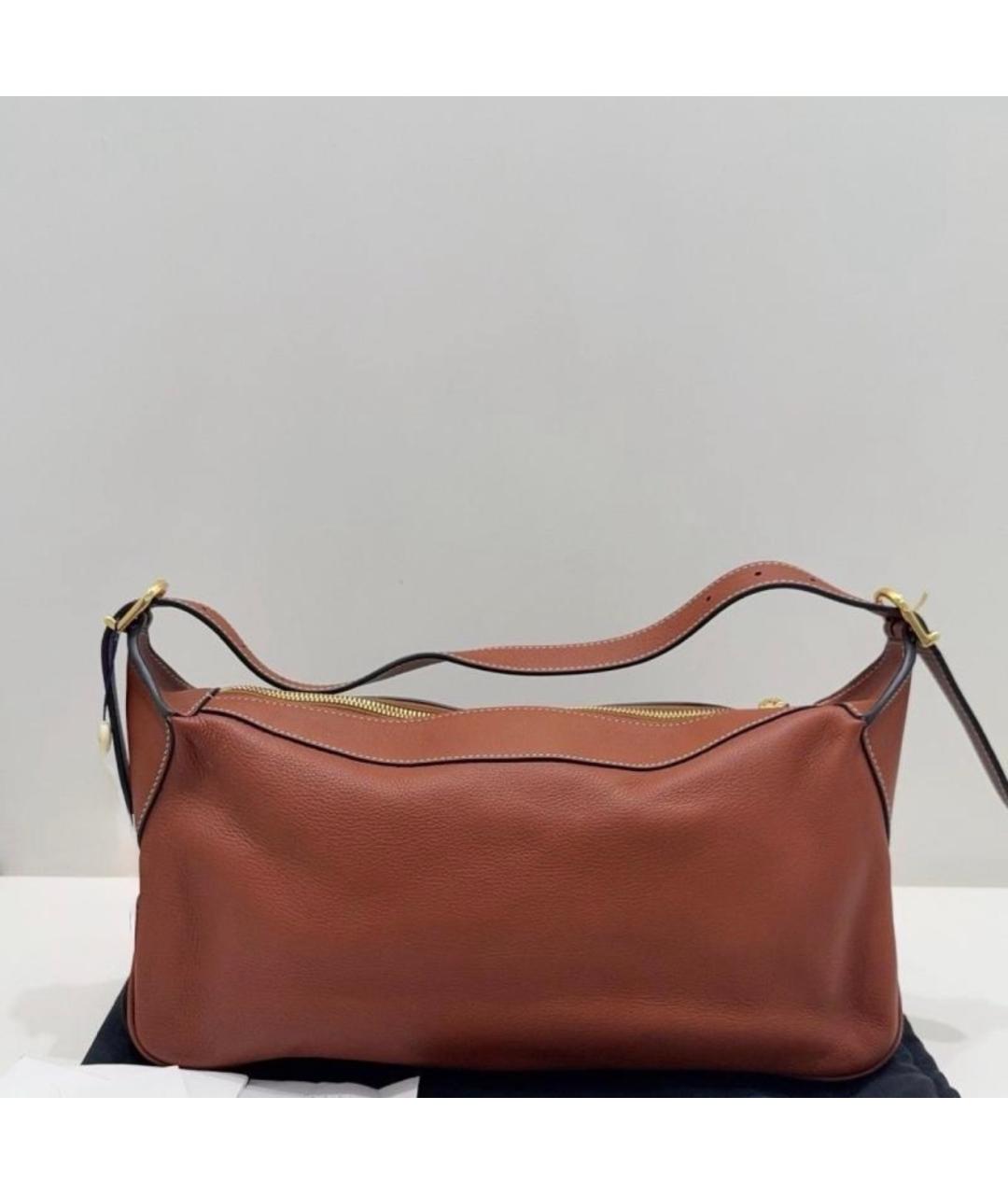 CELINE Коричневая кожаная сумка через плечо, фото 3