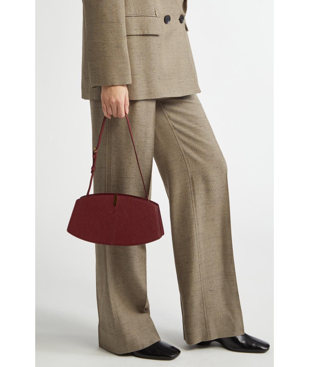 Savette Бордовая кожаная сумка через плечо, фото 3