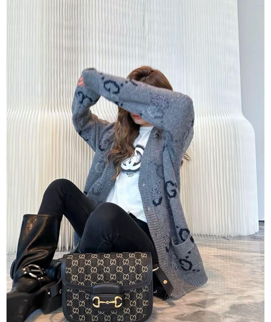 GUCCI Черная кожаная сумка через плечо, фото 2