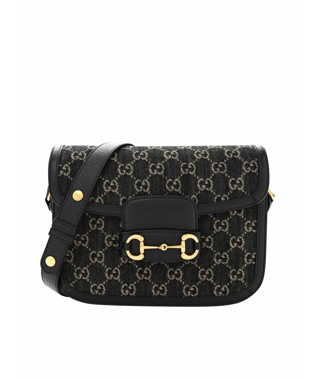 GUCCI Черная кожаная сумка через плечо, фото 1