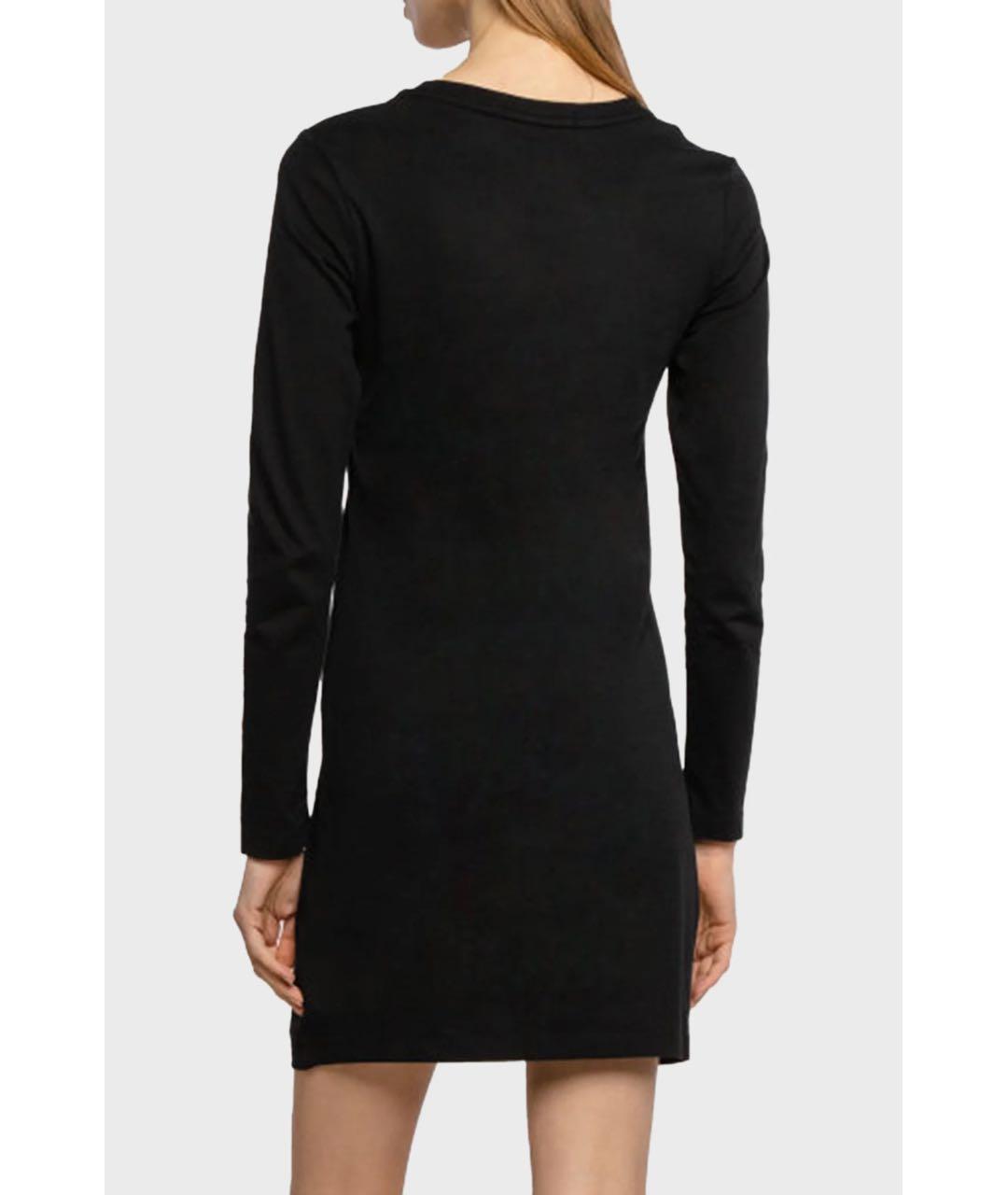CALVIN KLEIN Черное хлопковое повседневное платье, фото 3