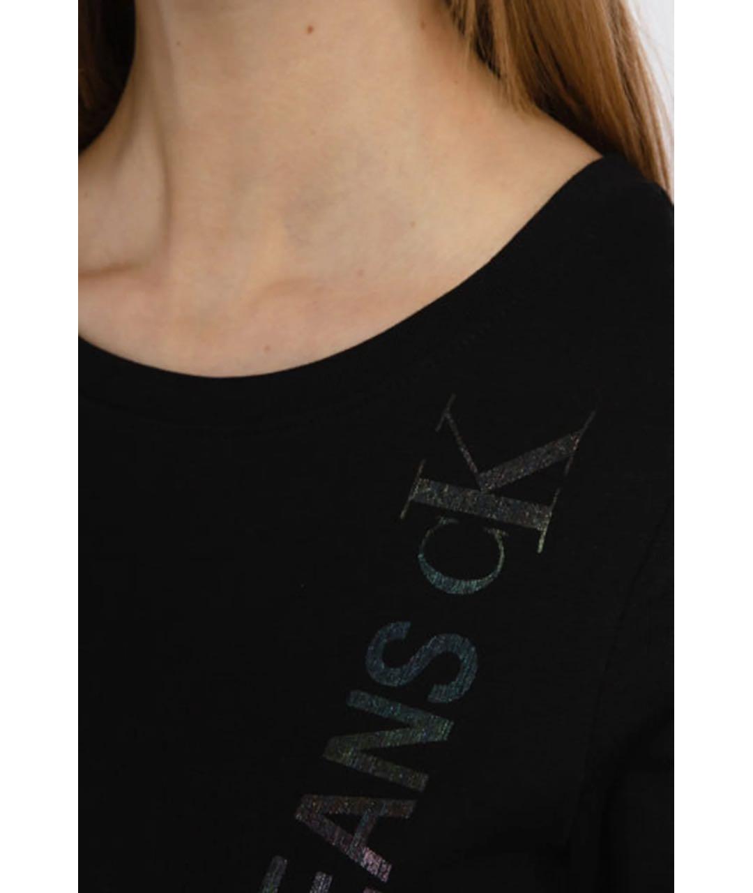 CALVIN KLEIN Черное хлопковое повседневное платье, фото 5