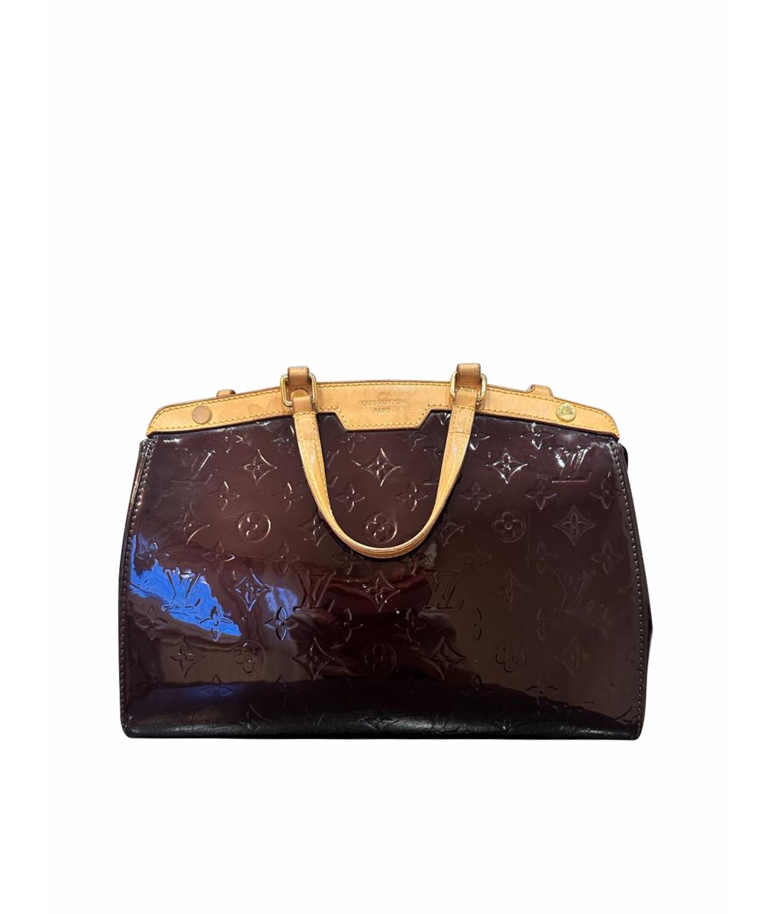 LOUIS VUITTON Бордовая сумка тоут из лакированной кожи, фото 1