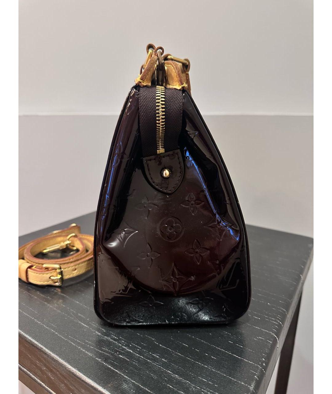 LOUIS VUITTON Бордовая сумка тоут из лакированной кожи, фото 2