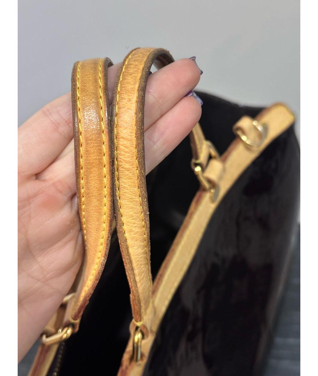 LOUIS VUITTON Бордовая сумка тоут из лакированной кожи, фото 6